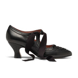 Laurel Beaded Edwardian Shoes Wide (Black)