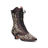 Flora Embroidered Boots (Black)