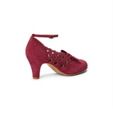 Jessie Vintage Pumps Wide (Wine Suede)