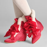 PRE-ORDER Victoria Carriage Boots (Red/Ivory)