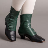 Renoir Victorian Button Boots (Green/Black)